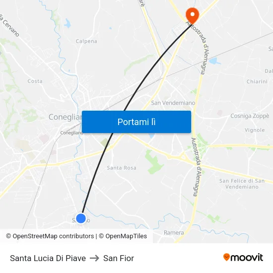 Santa Lucia Di Piave to San Fior map