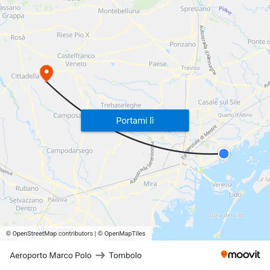Aeroporto Marco Polo to Tombolo map