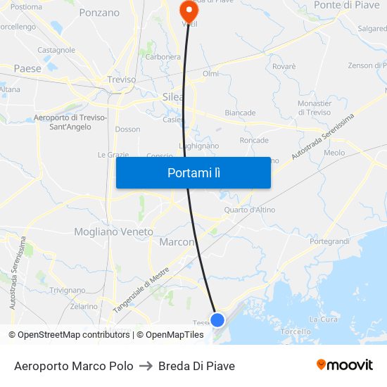 Aeroporto Marco Polo to Breda Di Piave map