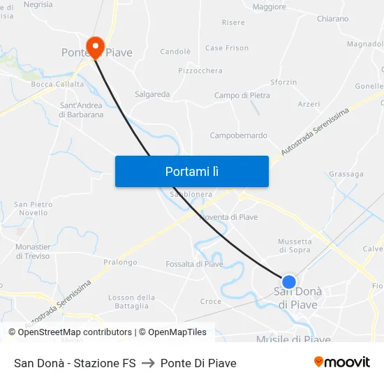 San Donà - Stazione FS to Ponte Di Piave map