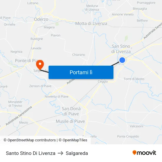 Santo Stino Di Livenza to Salgareda map