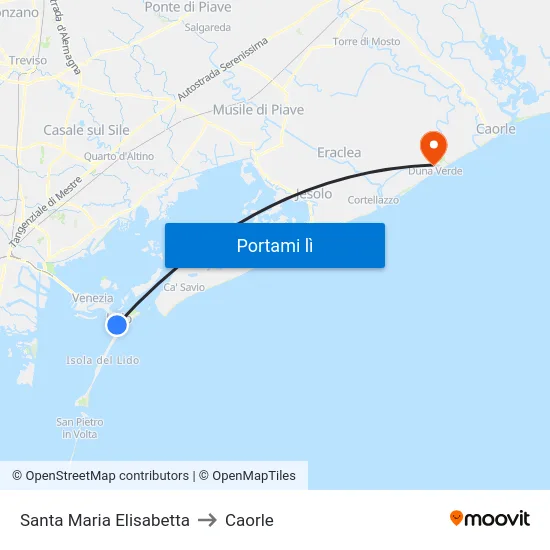 Santa Maria Elisabetta to Caorle map