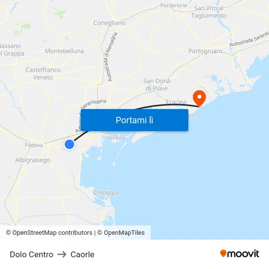 Dolo Centro to Caorle map