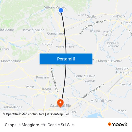 Cappella Maggiore to Casale Sul Sile map