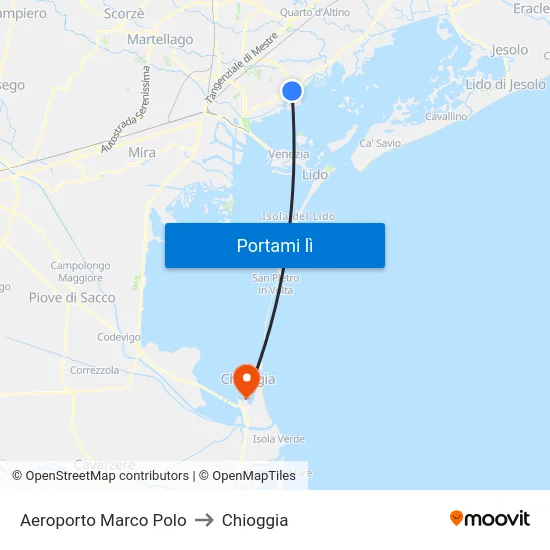 Aeroporto Marco Polo to Chioggia map