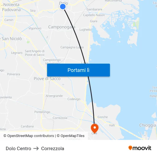 Dolo Centro to Correzzola map