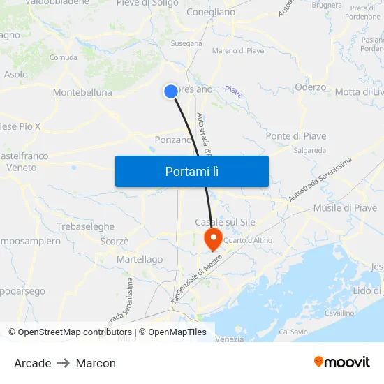 Arcade to Marcon map
