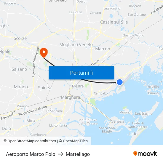 Aeroporto Marco Polo to Martellago map