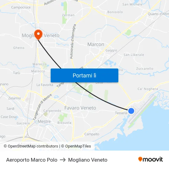 Aeroporto Marco Polo to Mogliano Veneto map
