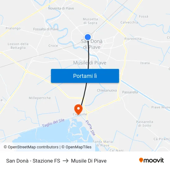 San Donà - Stazione FS to Musile Di Piave map
