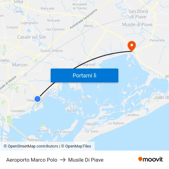 Aeroporto Marco Polo to Musile Di Piave map
