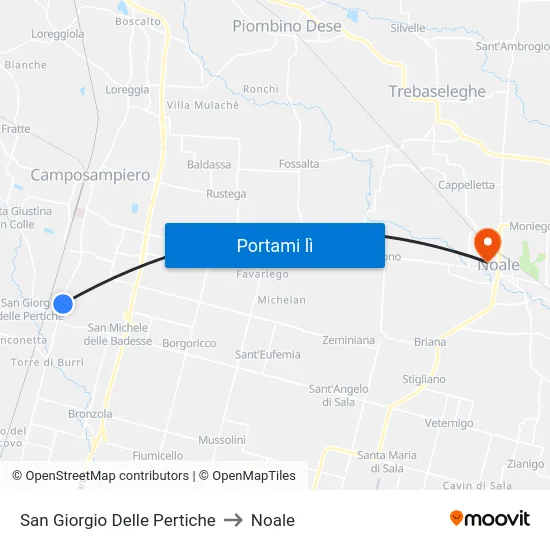 San Giorgio Delle Pertiche to Noale map