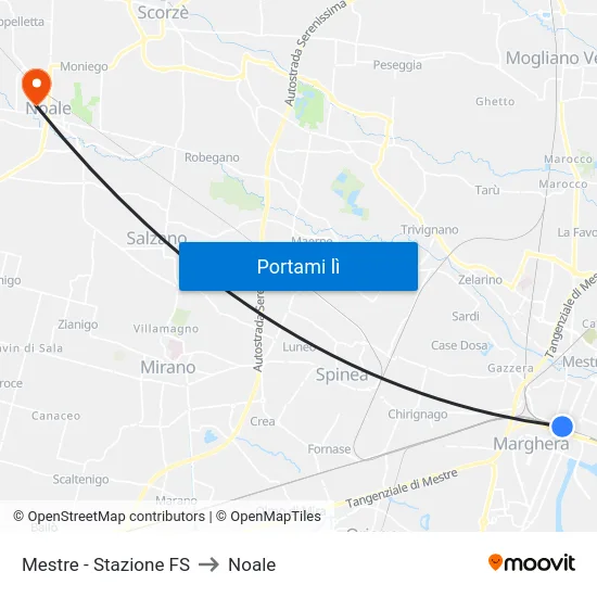 Mestre - Stazione FS to Noale map