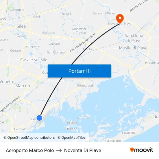 Aeroporto Marco Polo to Noventa Di Piave map