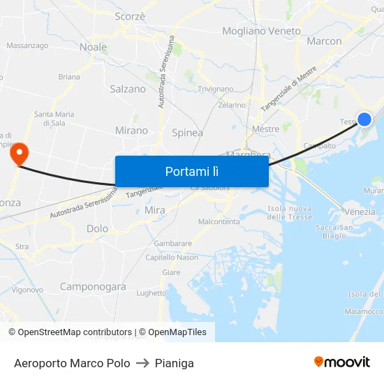 Aeroporto Marco Polo to Pianiga map