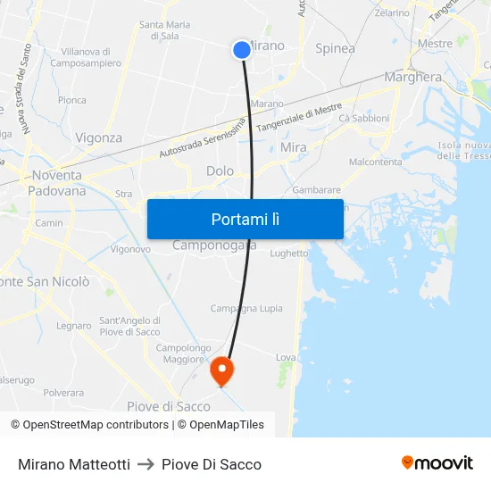 Mirano Matteotti to Piove Di Sacco map