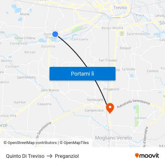 Quinto Di Treviso to Preganziol map