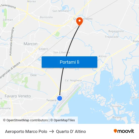 Aeroporto Marco Polo to Quarto D' Altino map