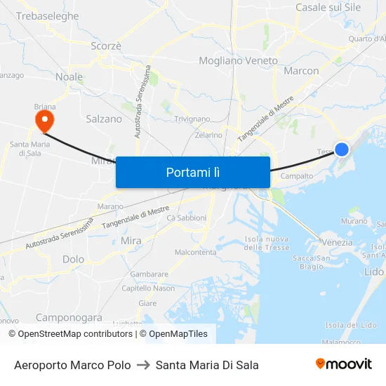 Aeroporto Marco Polo to Santa Maria Di Sala map
