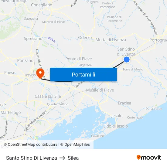 Santo Stino Di Livenza to Silea map