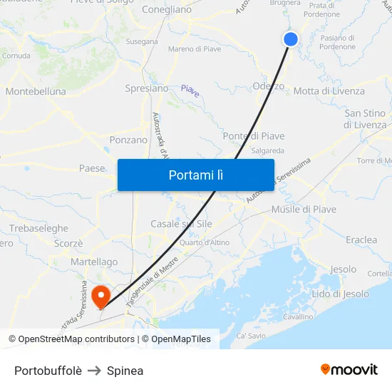 Portobuffolè to Spinea map