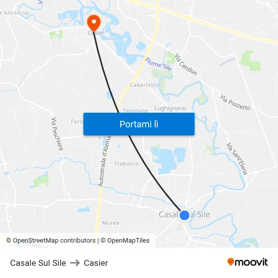 Casale Sul Sile to Casier map