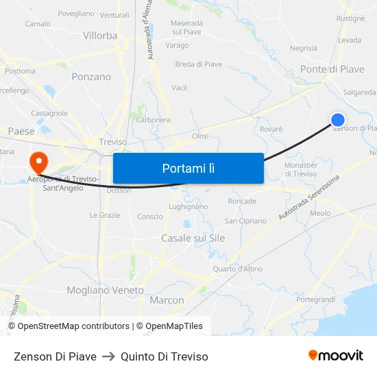 Zenson Di Piave to Quinto Di Treviso map