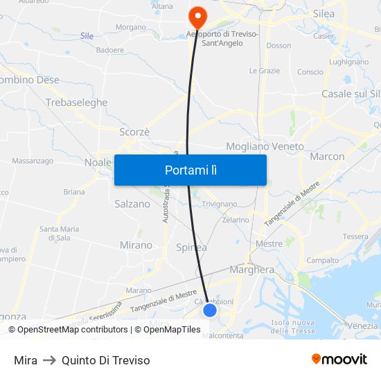 Mira to Quinto Di Treviso map