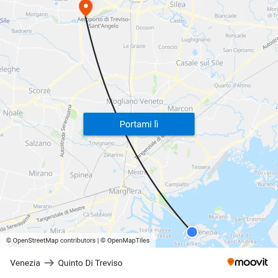 Venezia to Quinto Di Treviso map