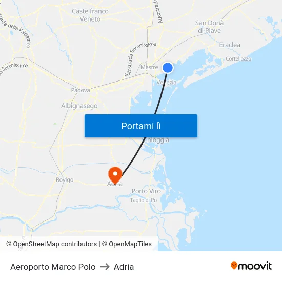 Aeroporto Marco Polo to Adria map