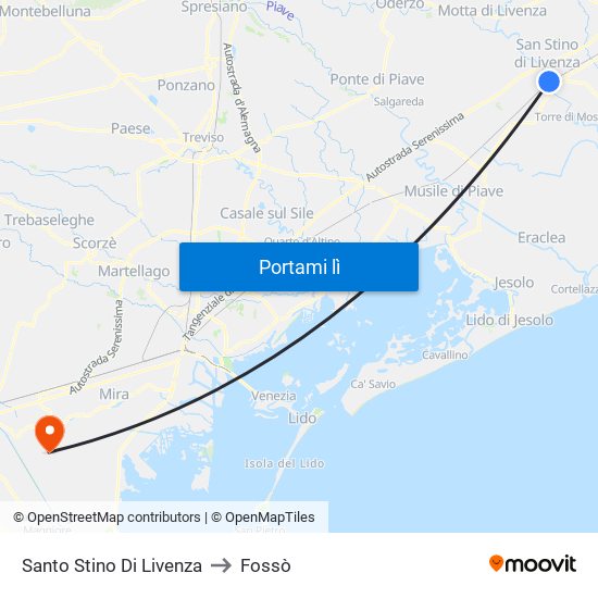 Santo Stino Di Livenza to Fossò map