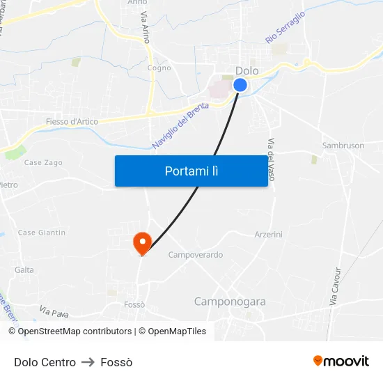 Dolo Centro to Fossò map