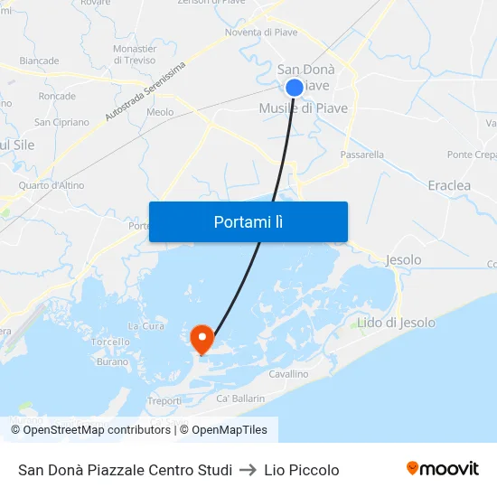 San Donà Piazzale Centro Studi to Lio Piccolo map