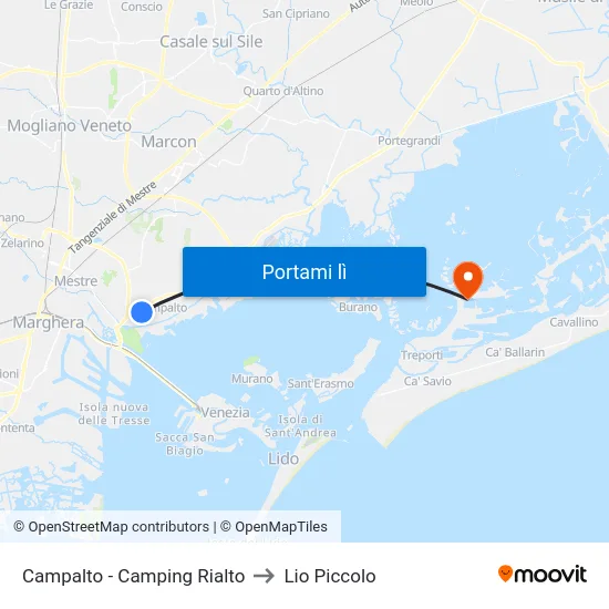 Campalto - Camping Rialto to Lio Piccolo map