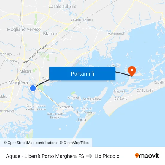 Aquae - Libertà Porto Marghera FS to Lio Piccolo map