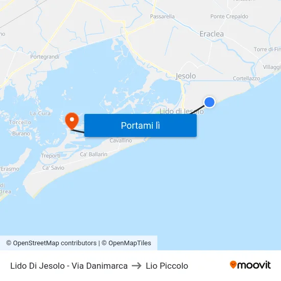 Lido Di Jesolo - Via Danimarca to Lio Piccolo map