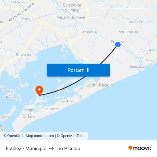 Eraclea - Municipio to Lio Piccolo map