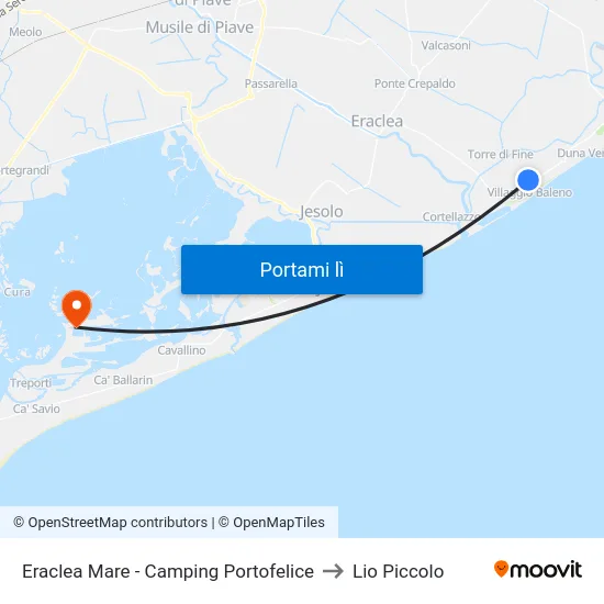 Eraclea Mare - Camping Portofelice to Lio Piccolo map