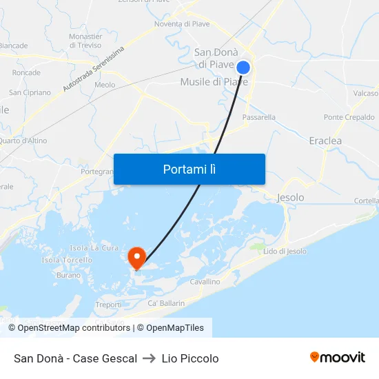 San Donà - Case Gescal to Lio Piccolo map