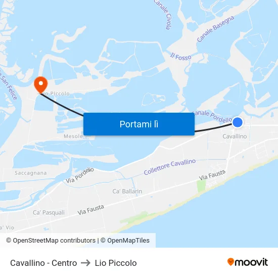 Cavallino - Centro to Lio Piccolo map