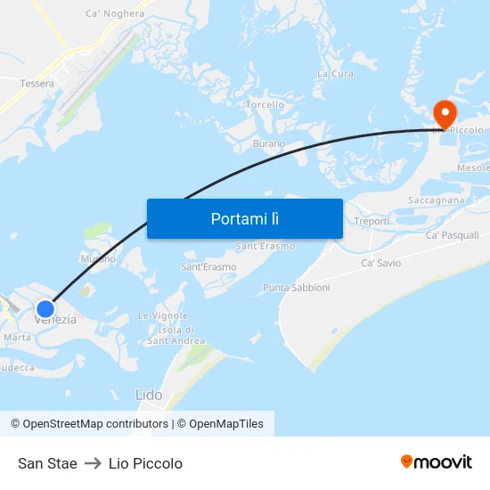 San Stae to Lio Piccolo map