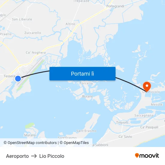 Aeroporto to Lio Piccolo map