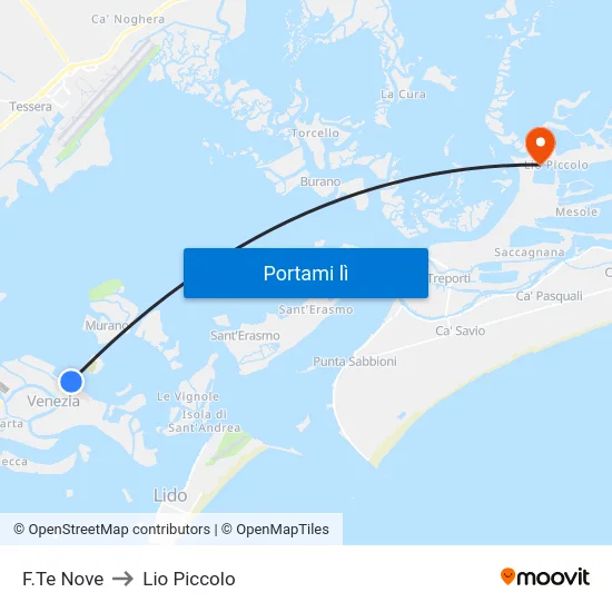 F.Te Nove to Lio Piccolo map