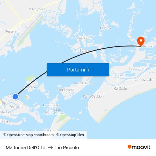 Madonna Dell'Orto to Lio Piccolo map