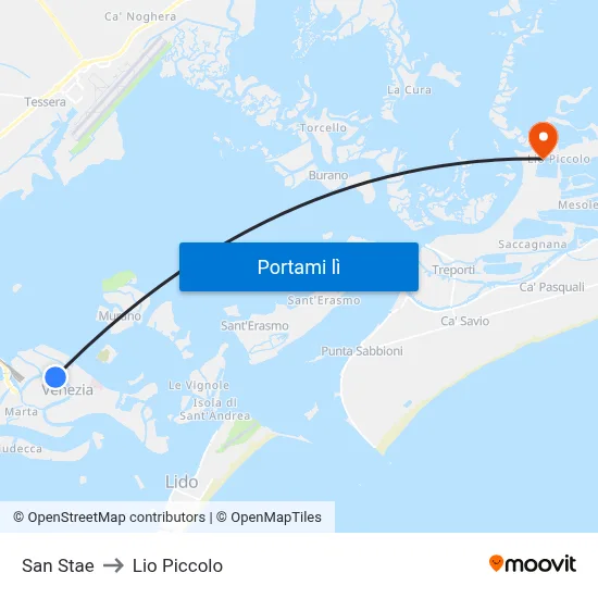 San Stae to Lio Piccolo map