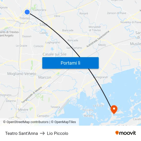 Teatro Sant'Anna to Lio Piccolo map