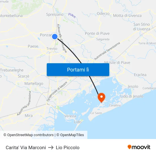 Carita' Via Marconi to Lio Piccolo map