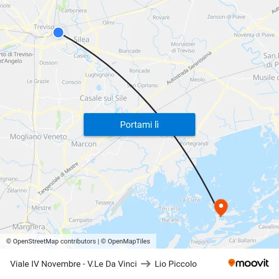 Viale IV Novembre - V.Le Da Vinci to Lio Piccolo map