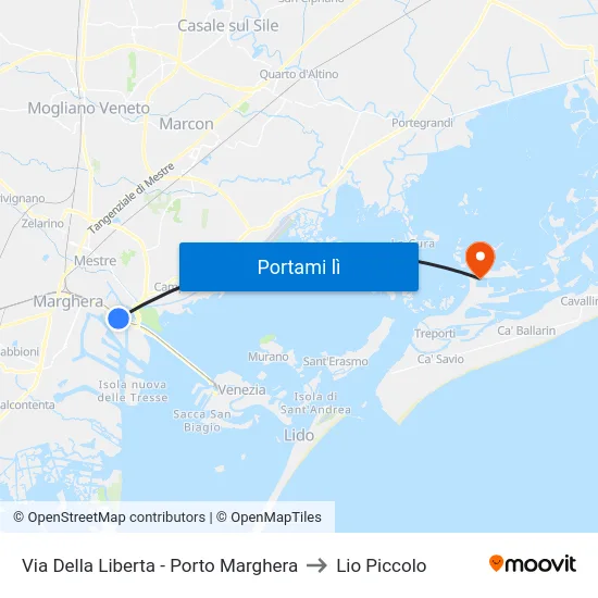 Via Della Liberta - Porto Marghera to Lio Piccolo map