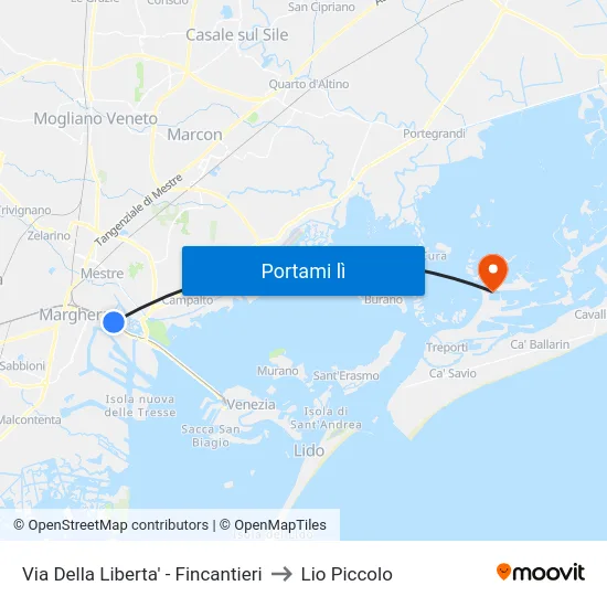 Via Della Liberta' - Fincantieri to Lio Piccolo map